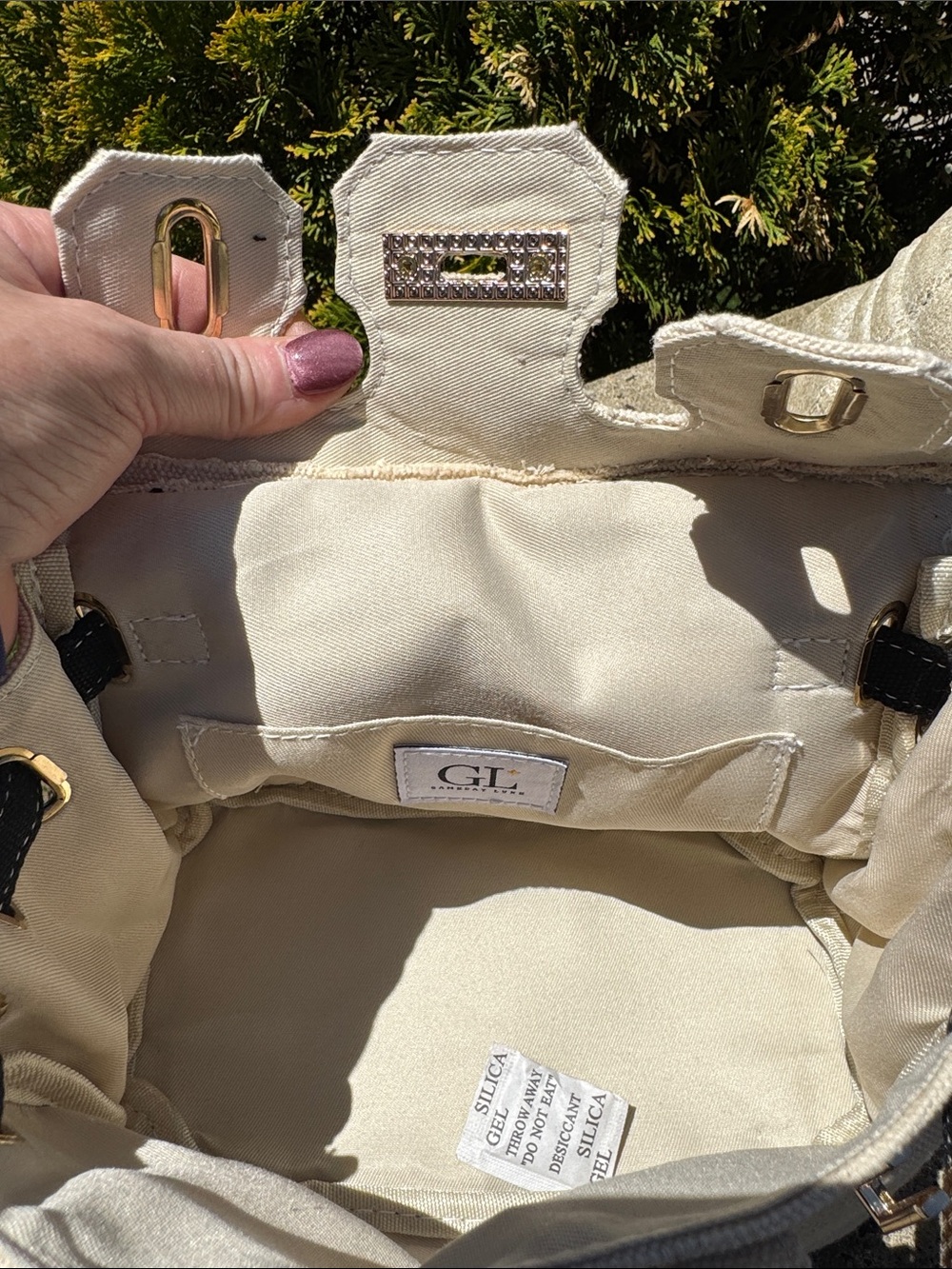 Canvas Mini Tote with Removable Mini Bag - Cream & Black Boatkin Bag NWOT’s - Picture 13 of 16